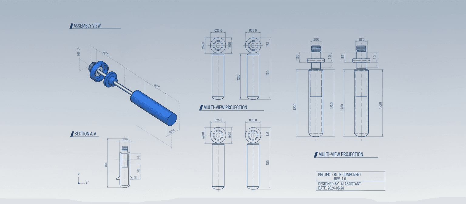 CAD assembly drawing of an IdeaWorx hardware component